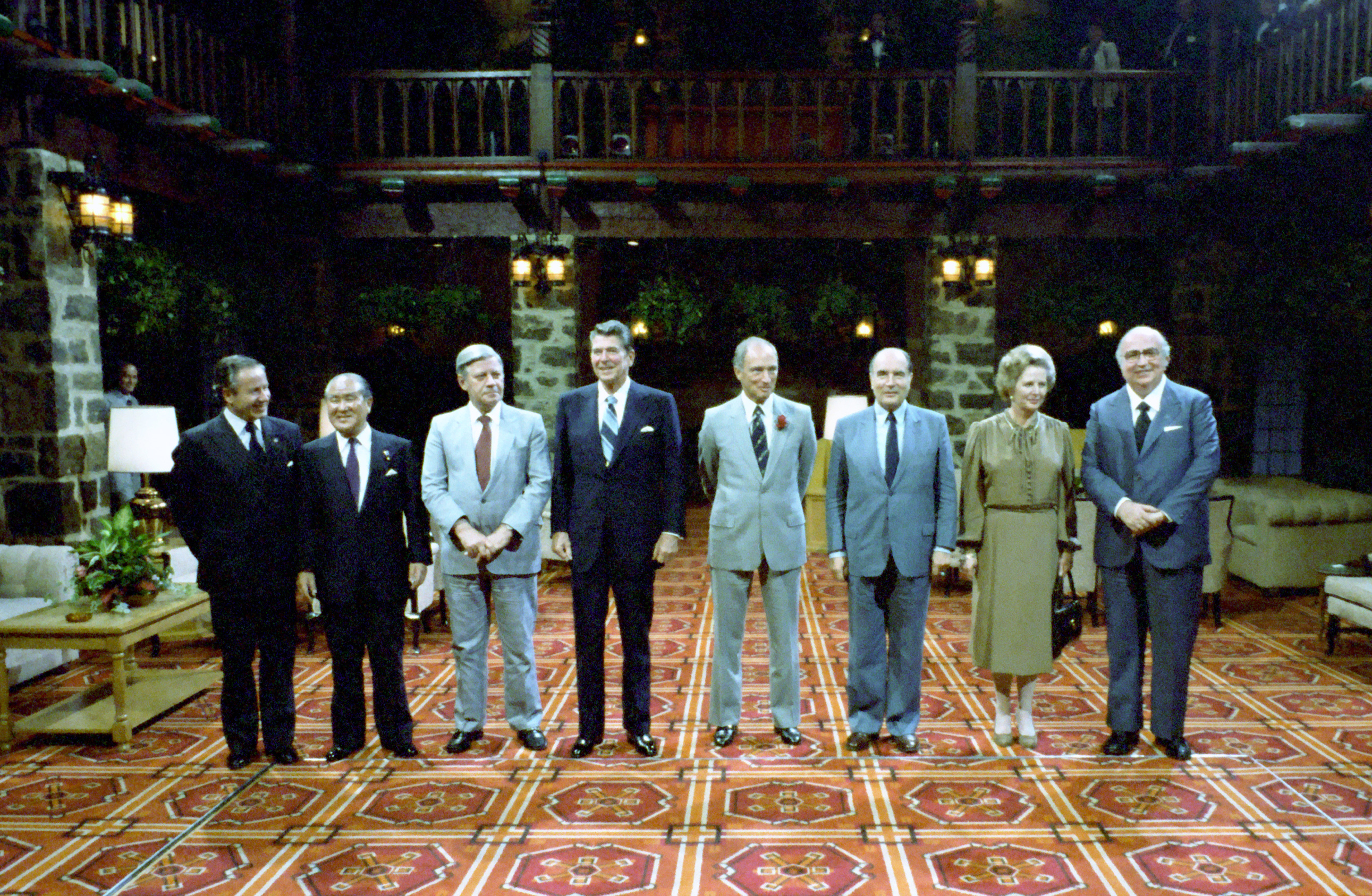 Leaders gathered at Chateau Montebello during the July 1981 economic summit